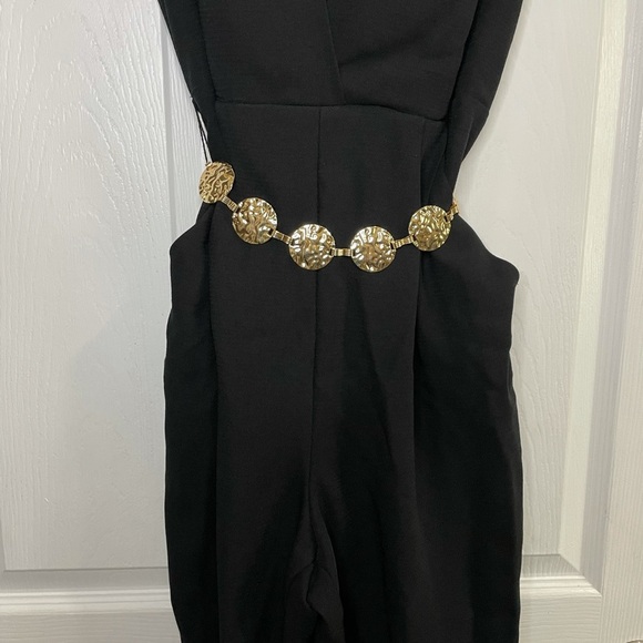 Black Jumpsuit with gold chain belt - Picture 7 of 10